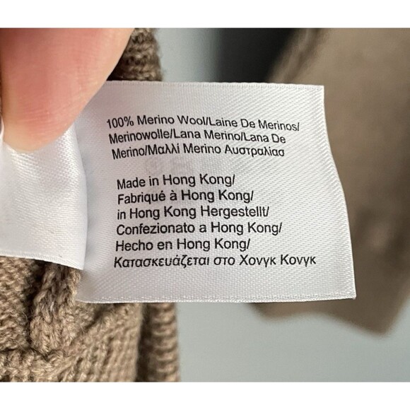 Brooks Brothers 100% Merino Wool Sweater Men's L Beige Extra Fine Italian - Picture 7 of 12